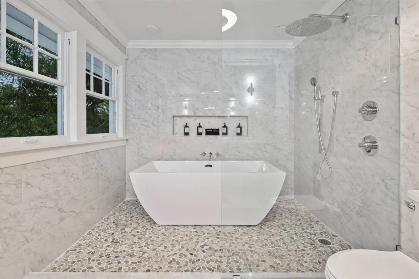Spa bathroom with freestanding tub — Kansas City